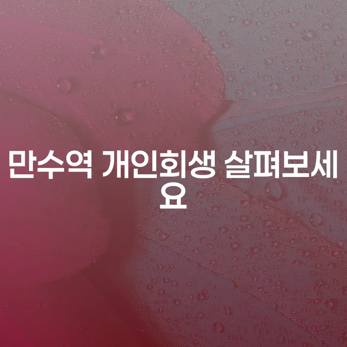 만수역 개인회생 살펴보세요