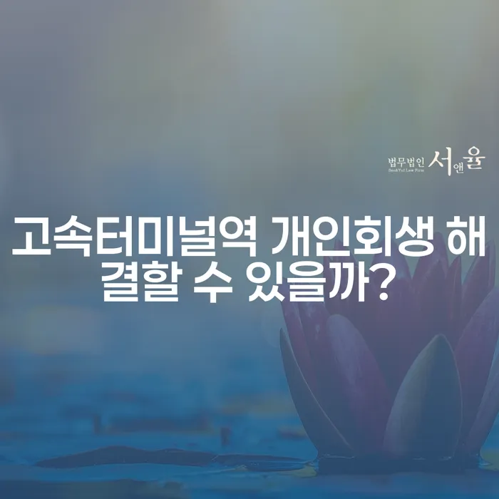 고속터미널역 개인회생 해결할 수 있을까?