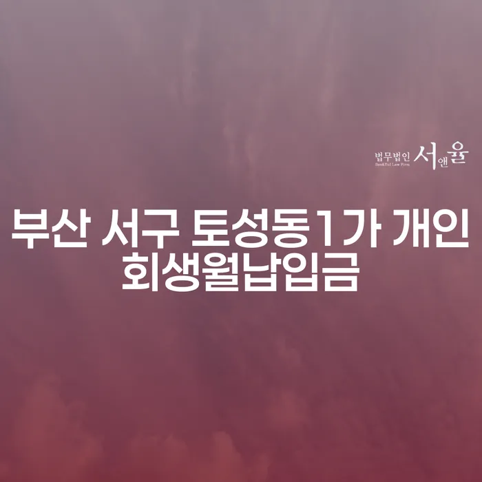 부산 서구 토성동1가 개인회생월납입금, 채무 조정의 시작은 어떻게?