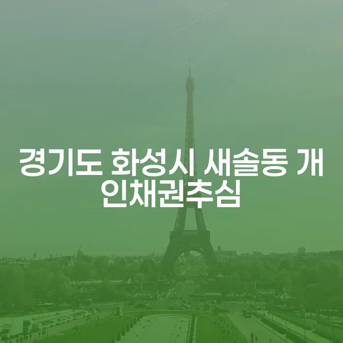 경기도 화성시 새솔동에서 개인채권추심을 받는다면 어떻게 해야 할까요?